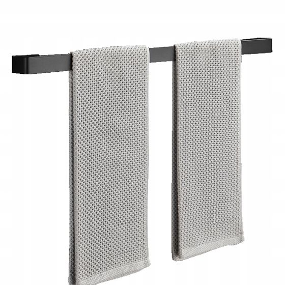 KYLPYHUONEEN PYYHEKIINNIKE, SEINÄÄN KIINNITETTÄVÄ KYLPYHUONEEN PYYHKEIDEN PIDIKE, LOFT, musta, 40 cm