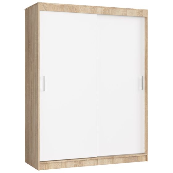 Akord Liukuovi Kaappi Mono Sonoma-tammi/Valkoinen 150x60x200