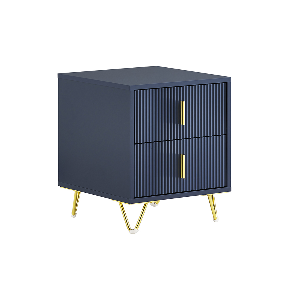 SoBuy Yöpöytä 2-laatikko sininen 40x40x47 cm moderni FBT115-B