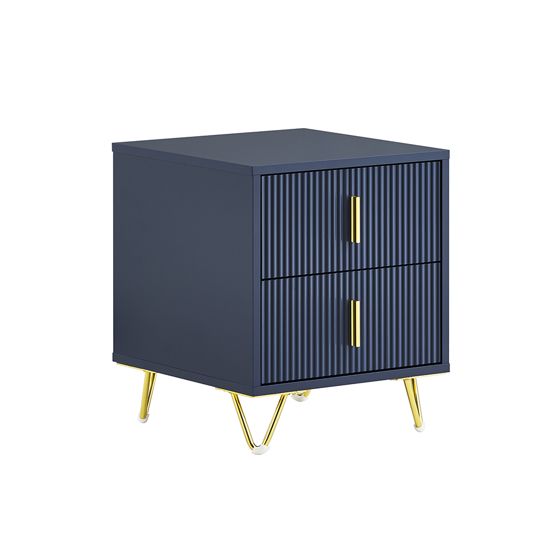 SoBuy Yöpöytä 2-laatikko sininen 40x40x47 cm moderni FBT115-B