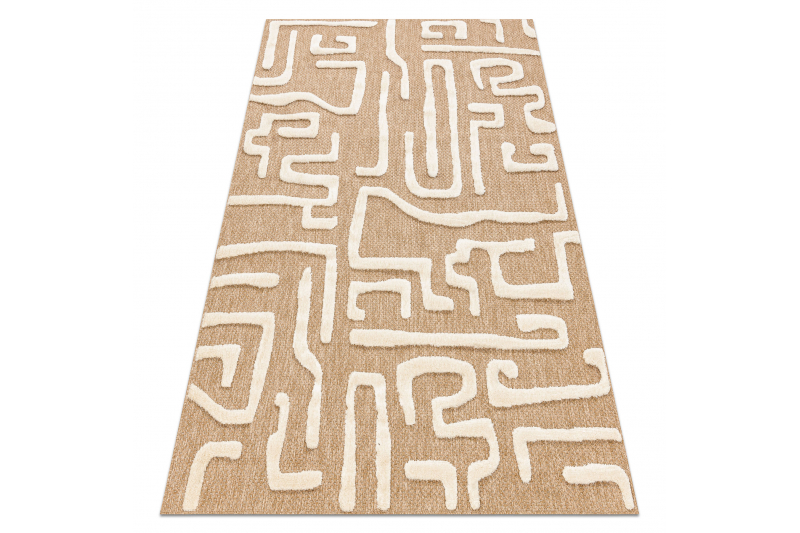 SPARK 0711A beige / kerma matto - Labyrintti, sisal, rakenne 200x290 cm