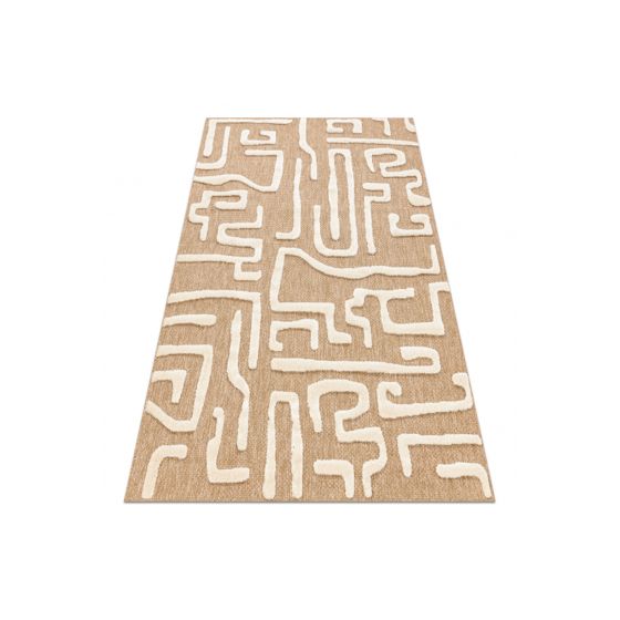 SPARK 0711A beige / kerma matto - Labyrintti, sisal, rakenne 200x290 cm