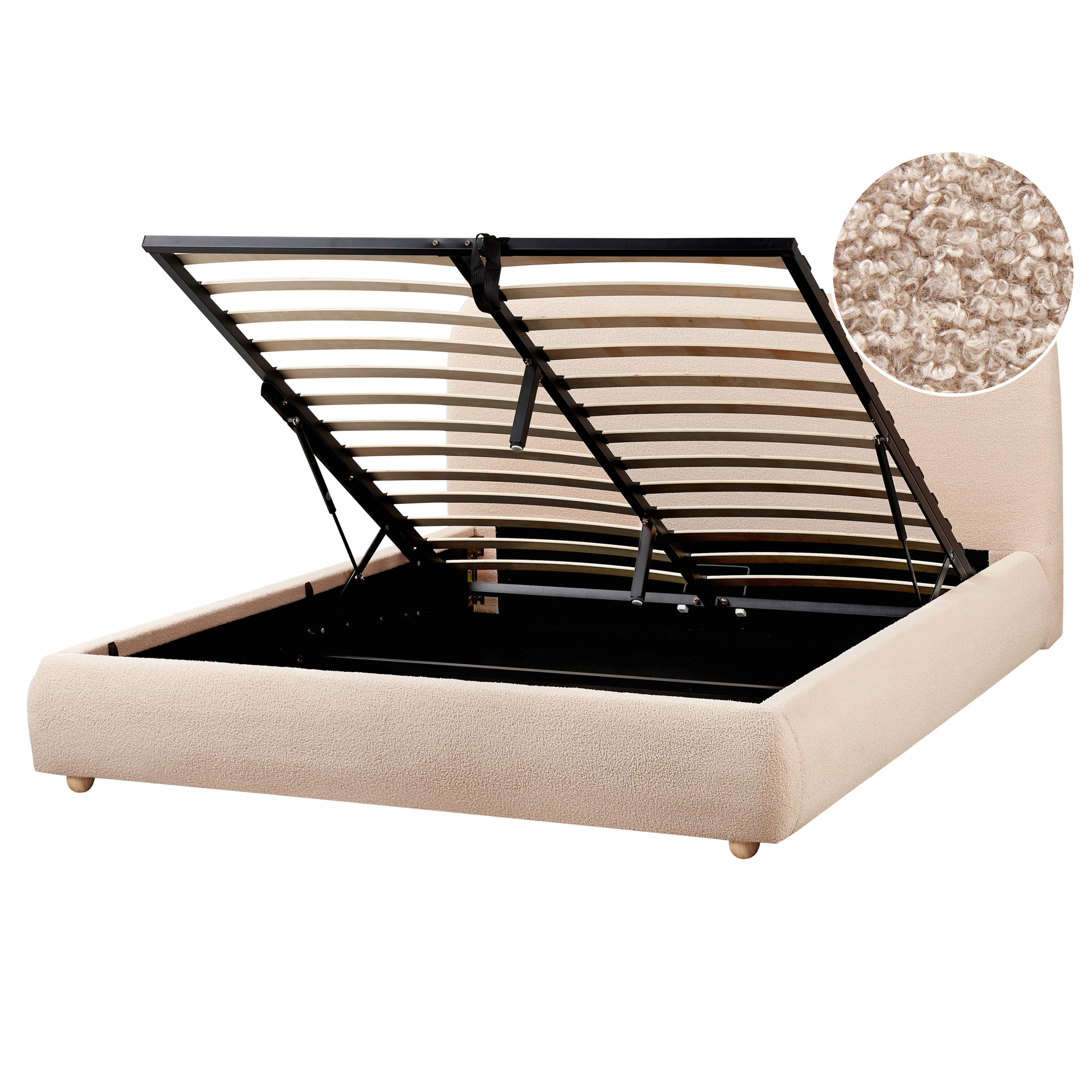 Sänky säilytystilalla buklee BLAGNAC 160 x 200 cm Beige