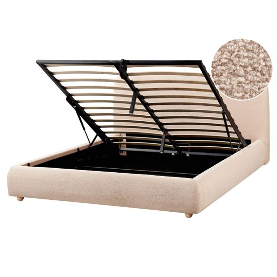 Sänky säilytystilalla buklee BLAGNAC 160 x 200 cm Beige