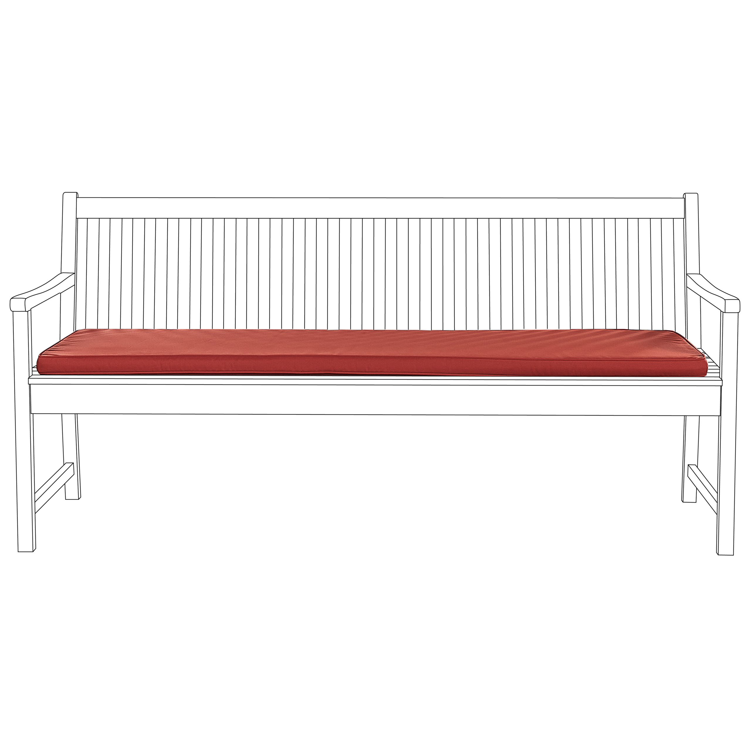 Puutarhapenkin pehmuste VIVARA 169 x 50 cm Tummanpunainen