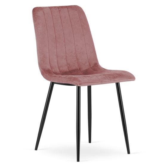 LAVA-tuoli, vaaleanpunainen sametti, mustat jalat (1 kpl)