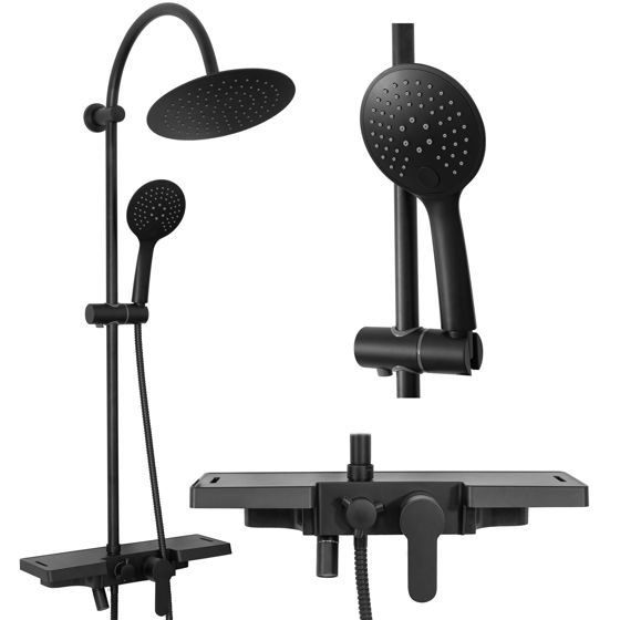 REA suihkusetti VIGO musta, 51,5X40X99CM