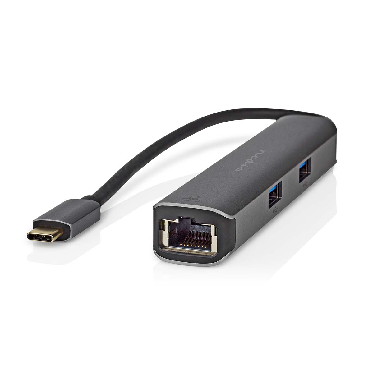 Hub USB-C 5-in-1 RJ45 Naaras/3USB-A/HDMI 4K 5Gbps 0.2m