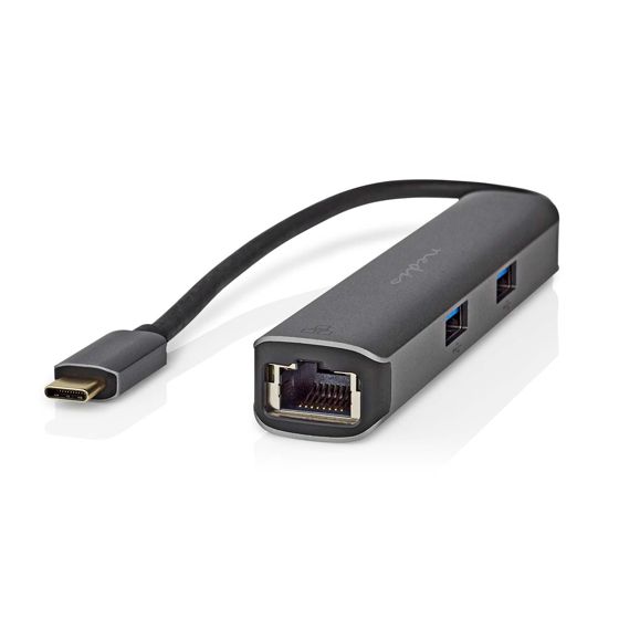 Hub USB-C 5-in-1 RJ45 Naaras/3USB-A/HDMI 4K 5Gbps 0.2m