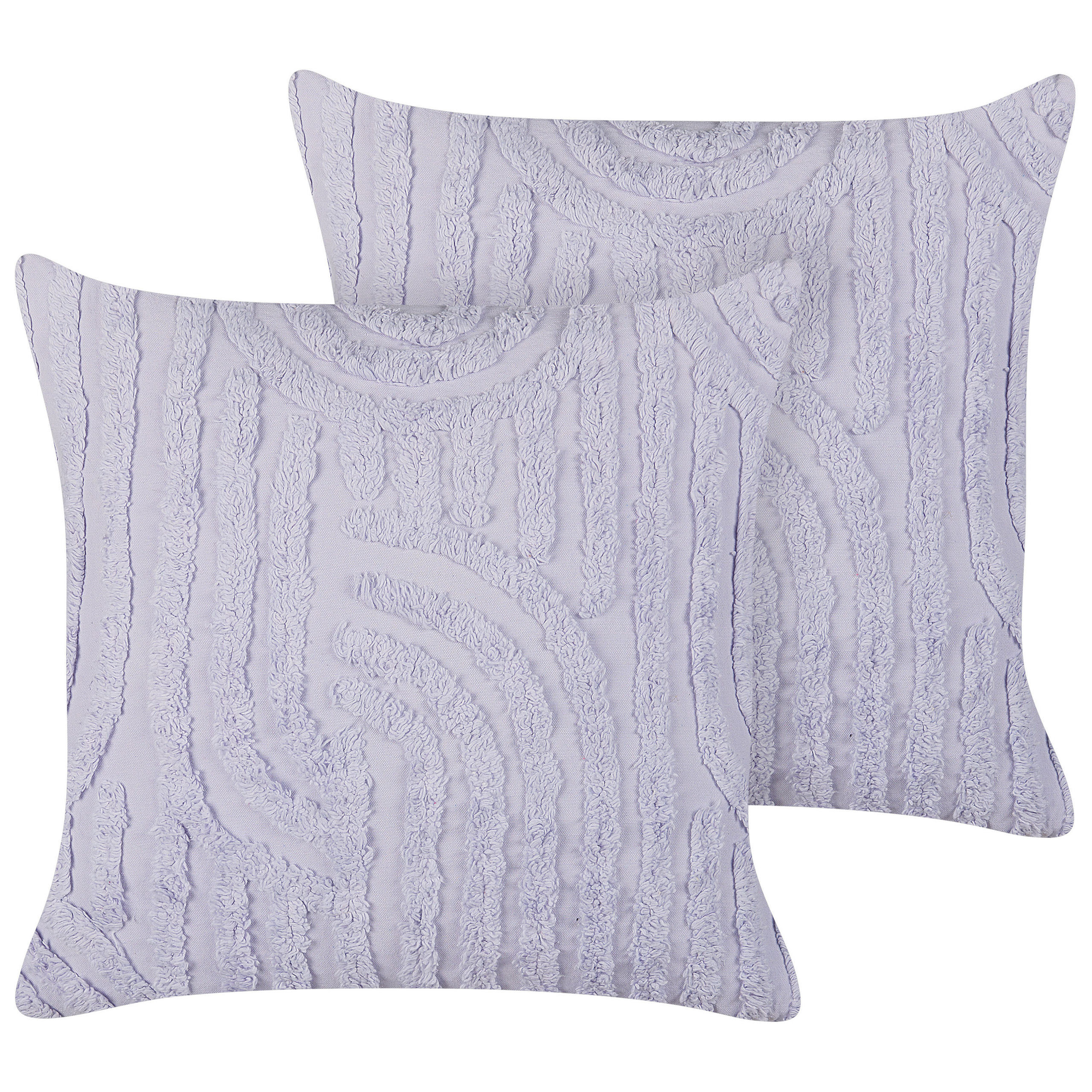 Koristetyynysetti 2 kpl TELLIMA puuvilla 45 x 45 cm Violetti Geometrinen kuvio