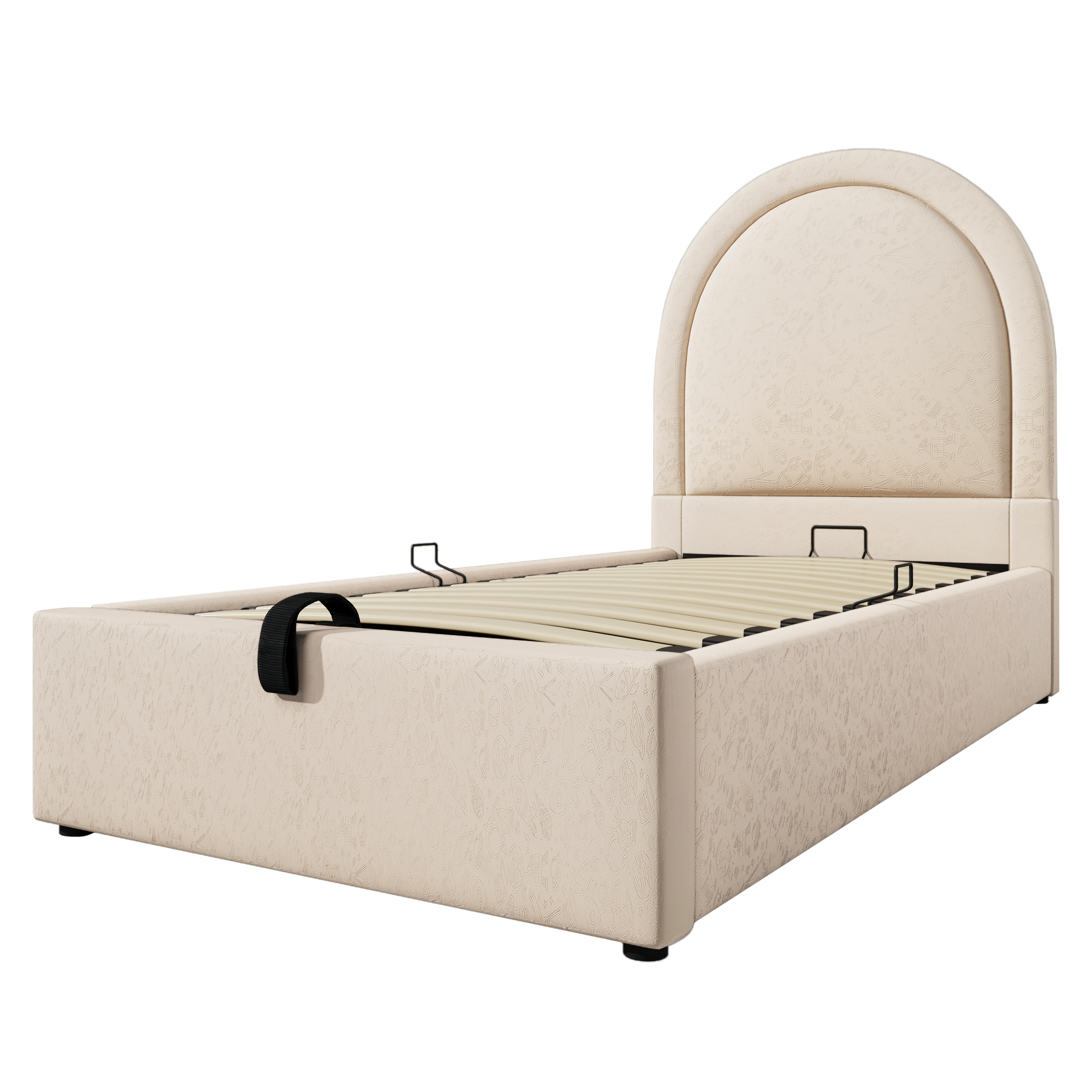 Lastensänky 90 x 200 cm, Beige PU, Kosminen Kuvio