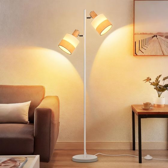 ZMH Vintage 2-lamppuinen lattiavalaisin 154 cm E14 Olohuone Lasten makuuhuone