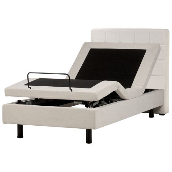 Säädettävä sänky kangas DUKE 90 x 200 cm Vaaleanbeige