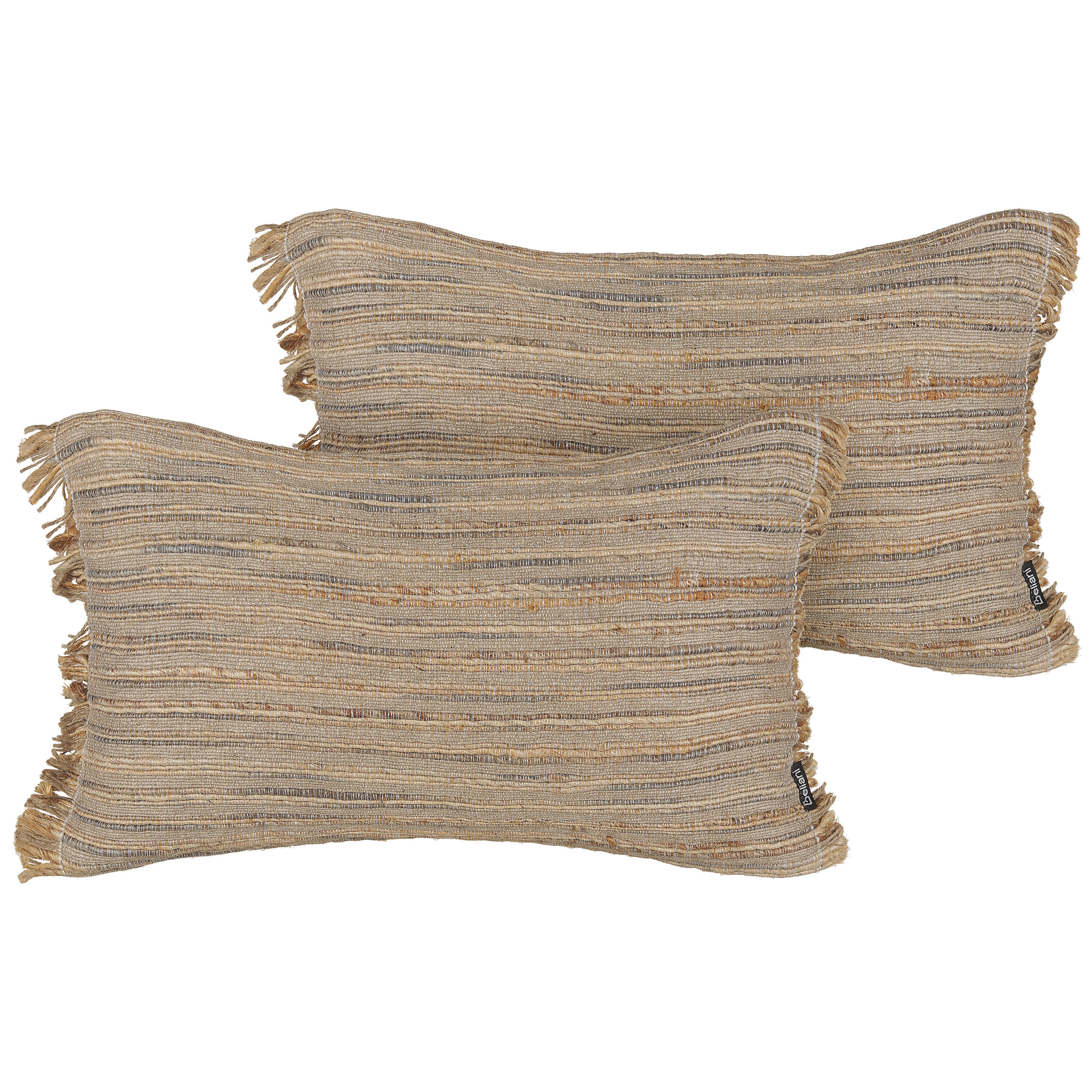 Koristetyyny LEDUM juutti 30 x 50 cm Beige Raitakuvio