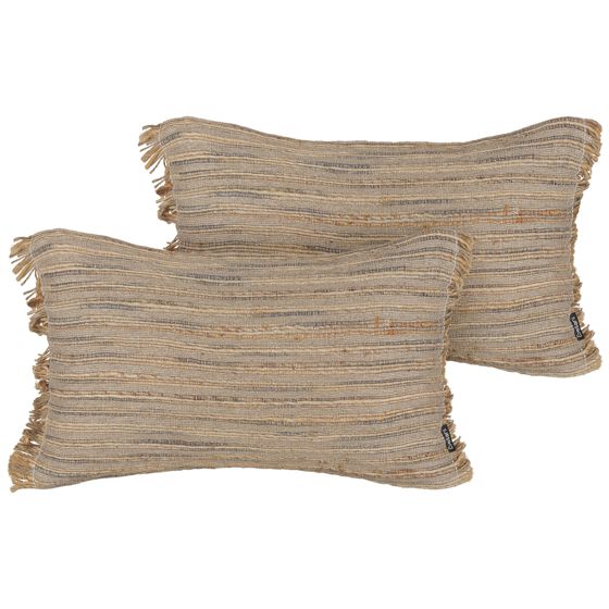 Koristetyyny LEDUM juutti 30 x 50 cm Beige Raitakuvio