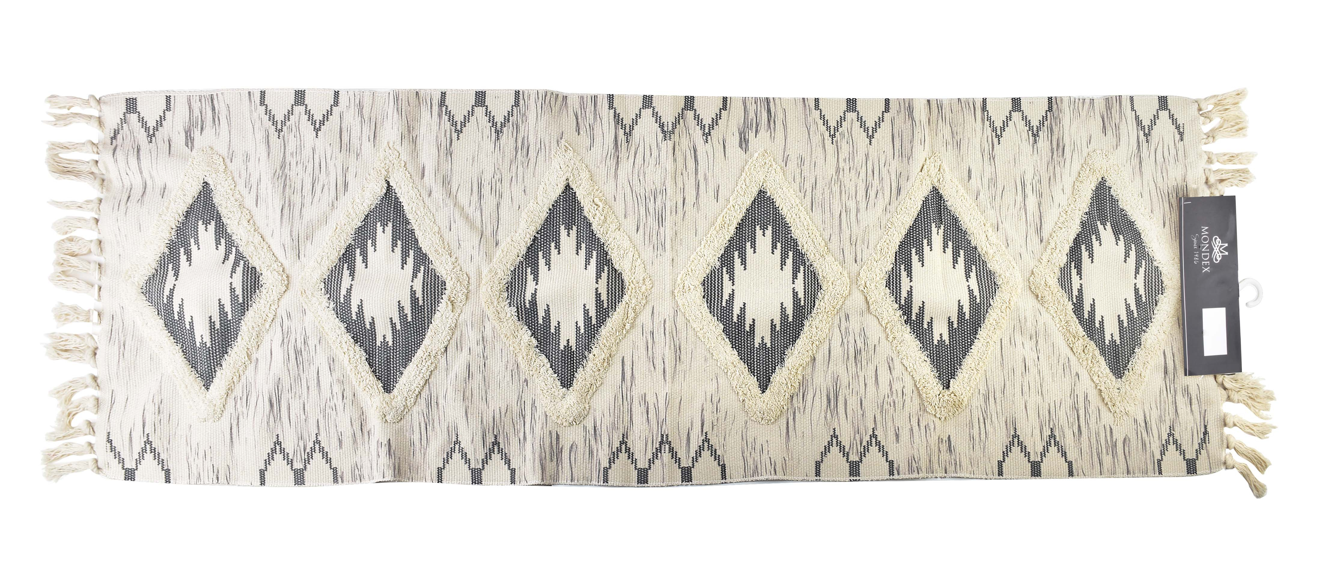 Hapsumatto polyesteri BOHO 60x180 cm harmaa-beige 1 kpl