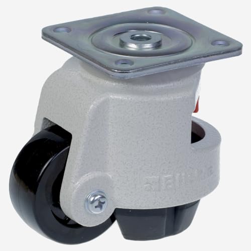 Tasoitussarja HRP-POA 72G 72mm kääntyvä ylälevy 95x95mm pyörä, jossa on nailonpinnoite.