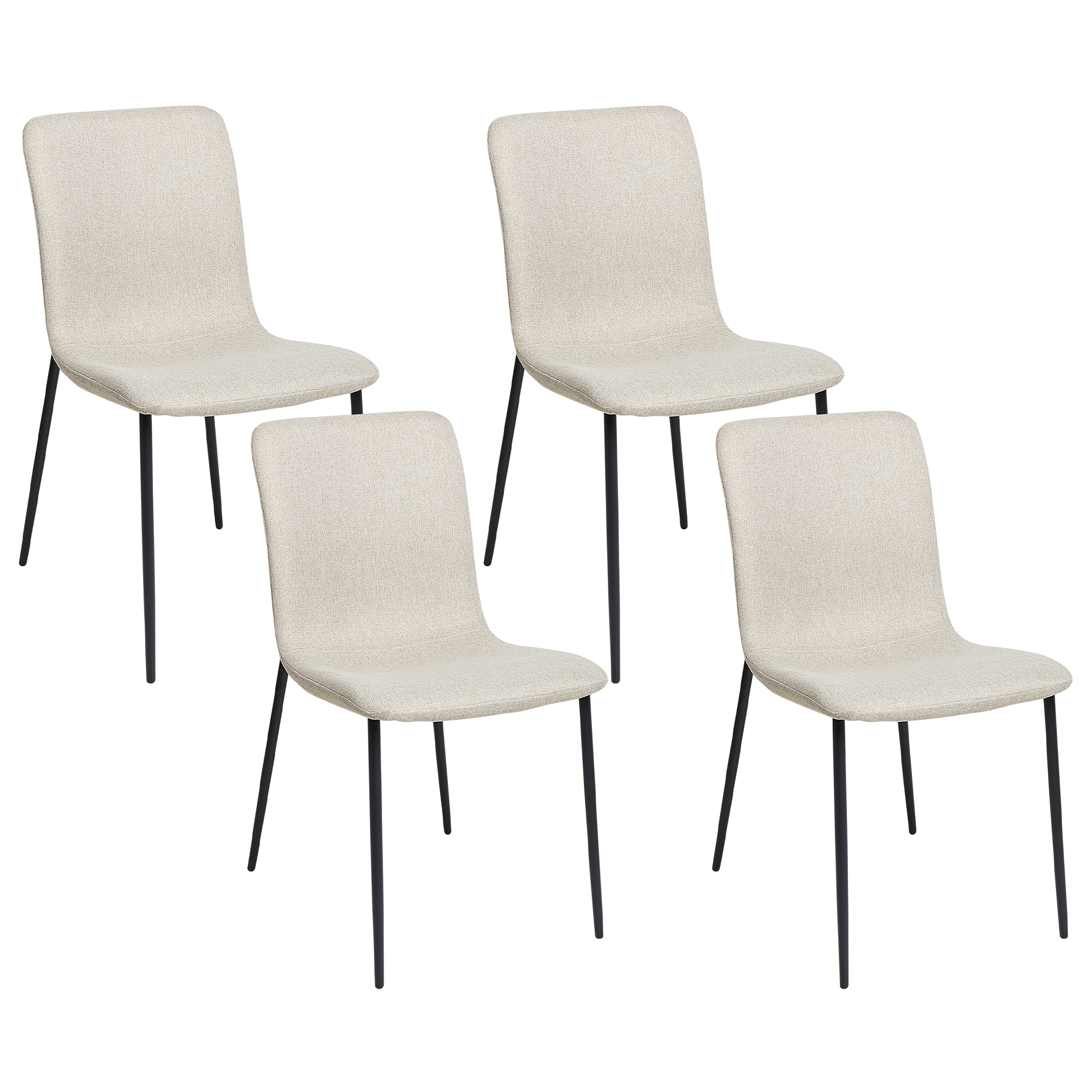 Ruokatuolisetti 4 kpl GLENDIVE Kangas Vaaleanbeige