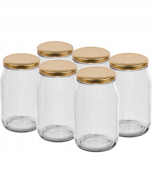 Lasipurkki säilykkeitä varten kierrekorkilla 900ml 6 kpl