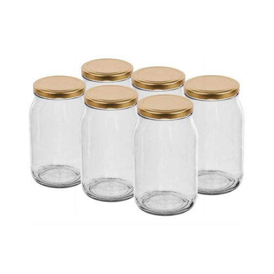 Lasipurkki säilykkeitä varten kierrekorkilla 900ml 6 kpl