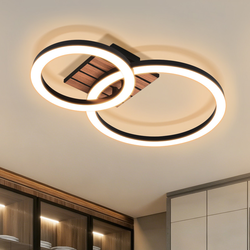 ZMH 3000K 14W LED-kattovalaisin, 44 cm keittiönvalaisin, moderni 2-rengasmuotoilu olohuoneeseen