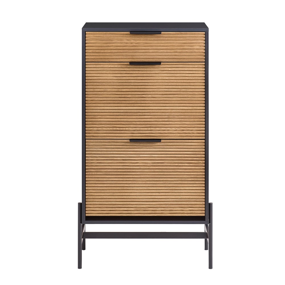 SoBuy Kenkäkaappi Kenkähylly Kenkäteline sisäänkäyntiin puukuitulevystä musta HFSR03-SCH