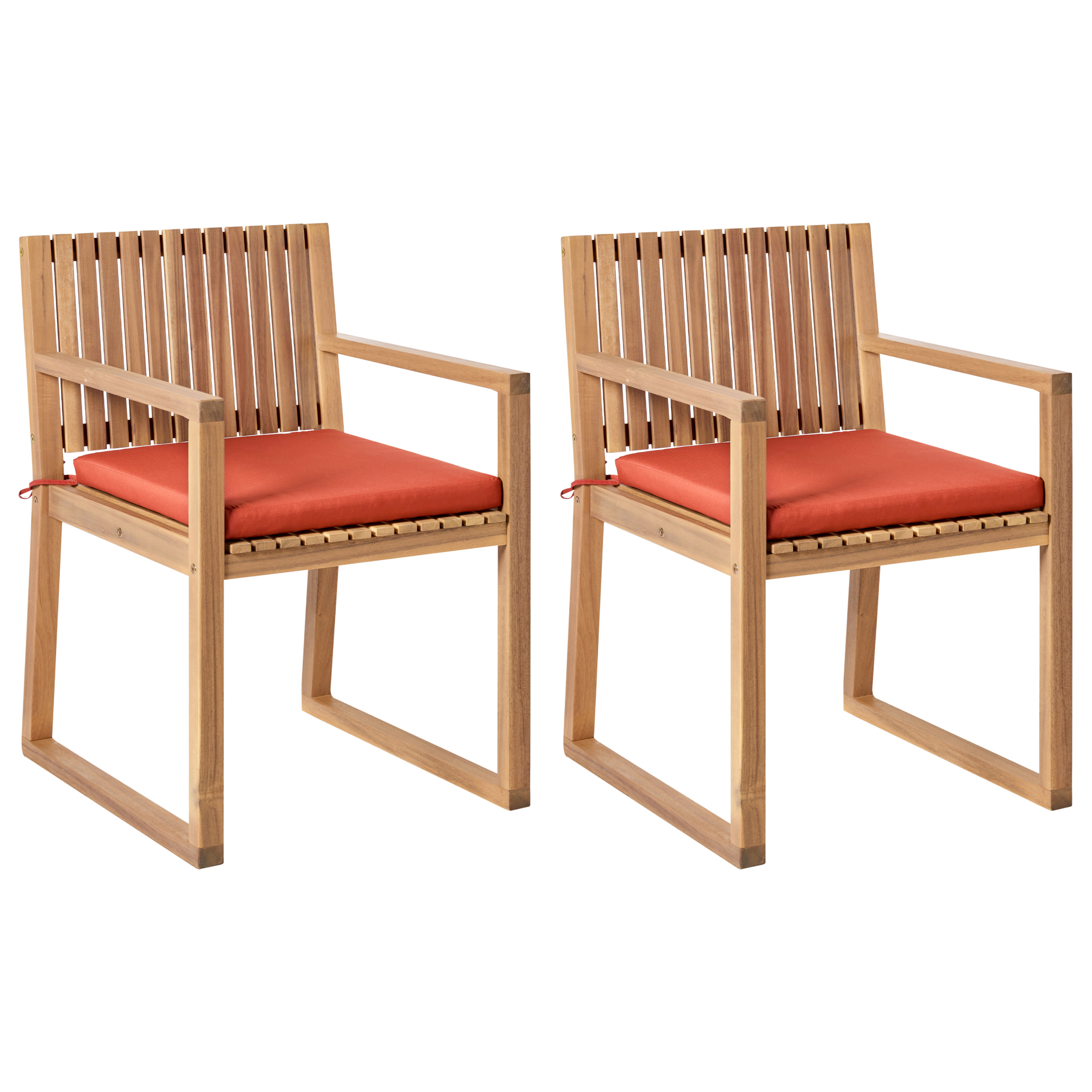 Puutarhatuolisetti pehmusteilla 2 kpl SASSARI PREMIUM  sertifioitu akaasia Punainen