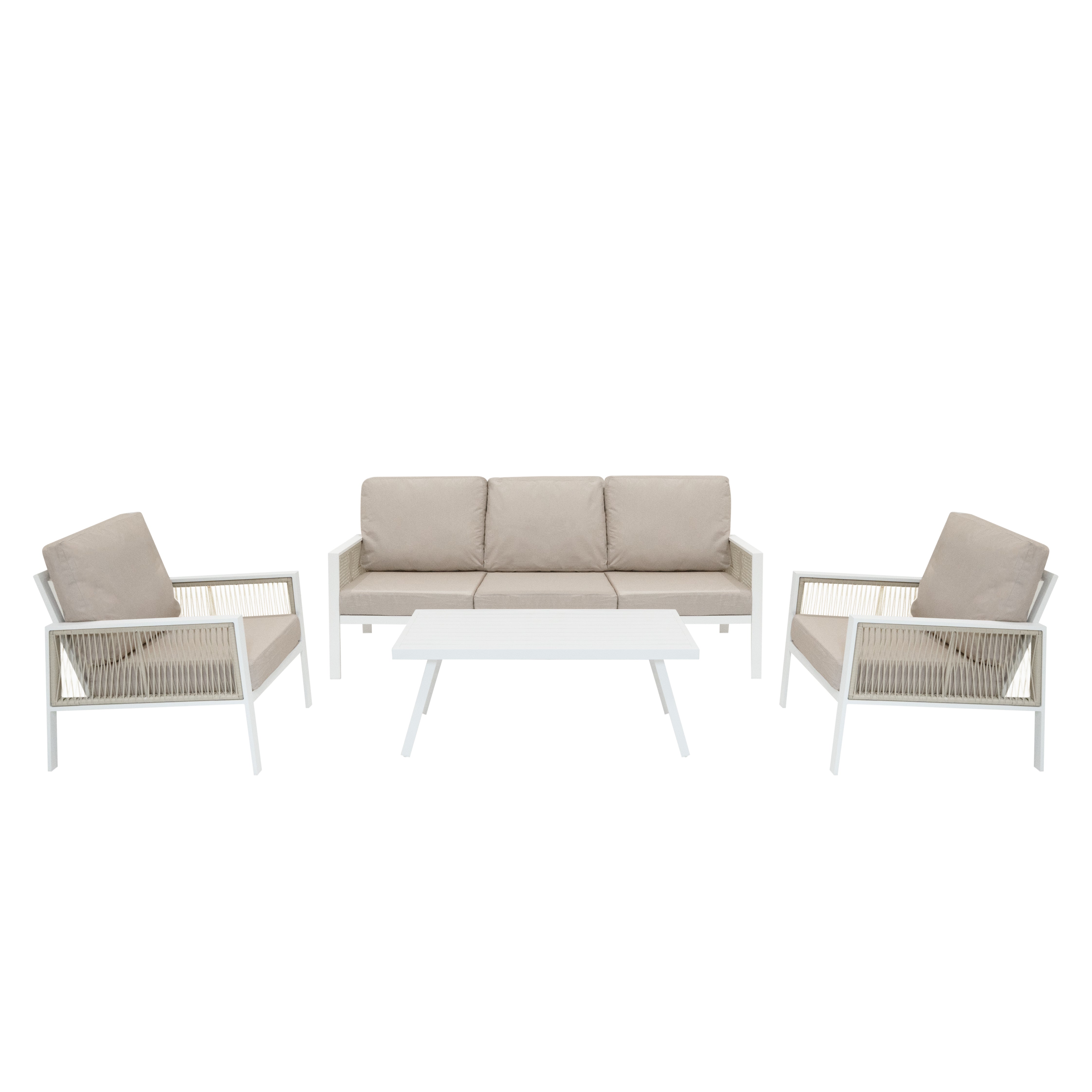 Alumiininen 4-osainen sohvaryhmä - valkoinen