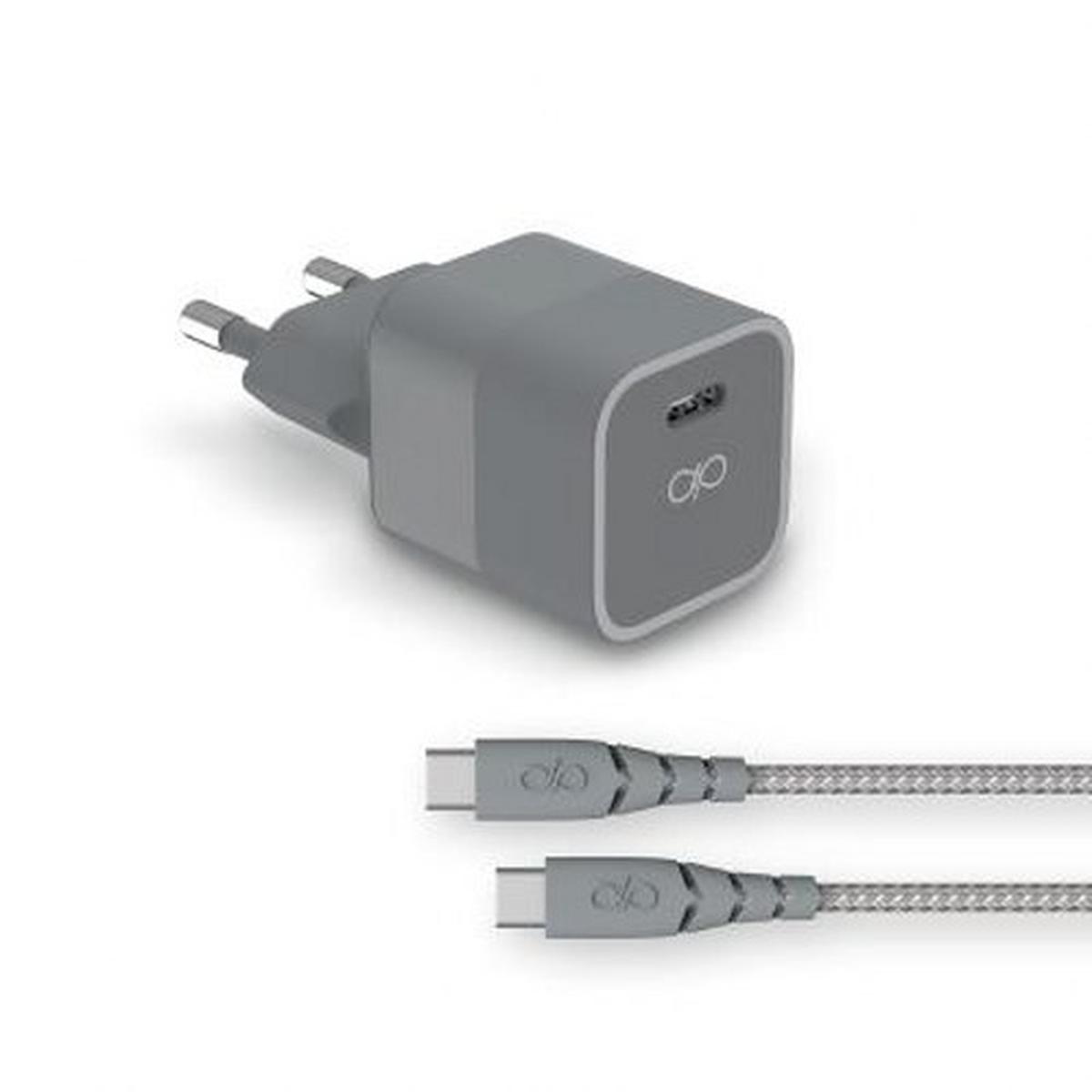20W Power Delivery -seinälaturi + erittäin vahvistettu USB C/USB C -kaapeli