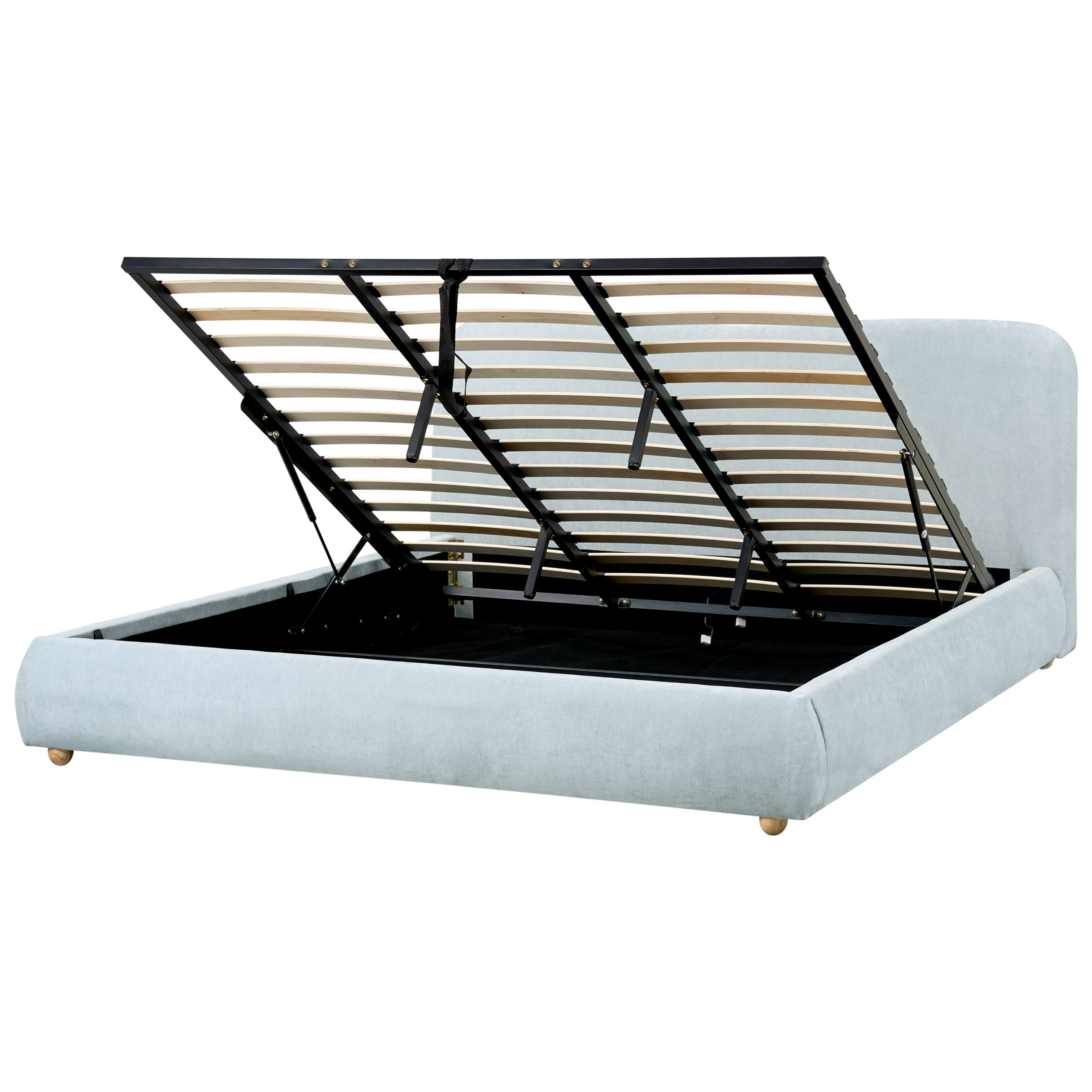 Sänky säilytystilalla kangas BLAGNAC 180 x 200 cm Vaaleansininen