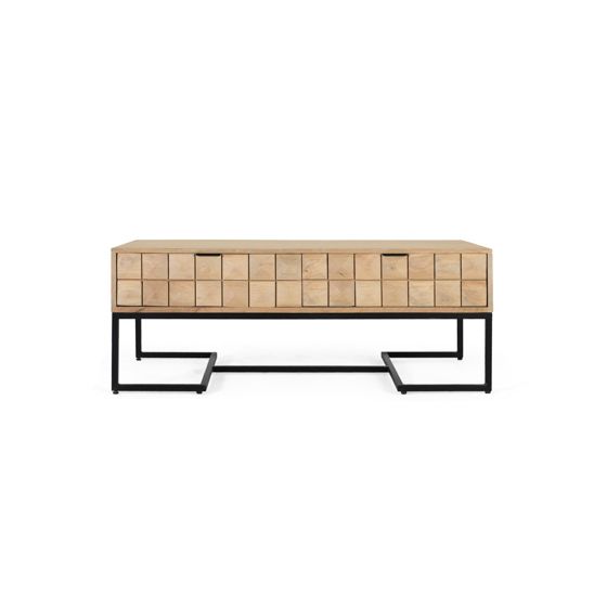 Sohvapöytä mangopuusta, käsinveistetty 120 cm