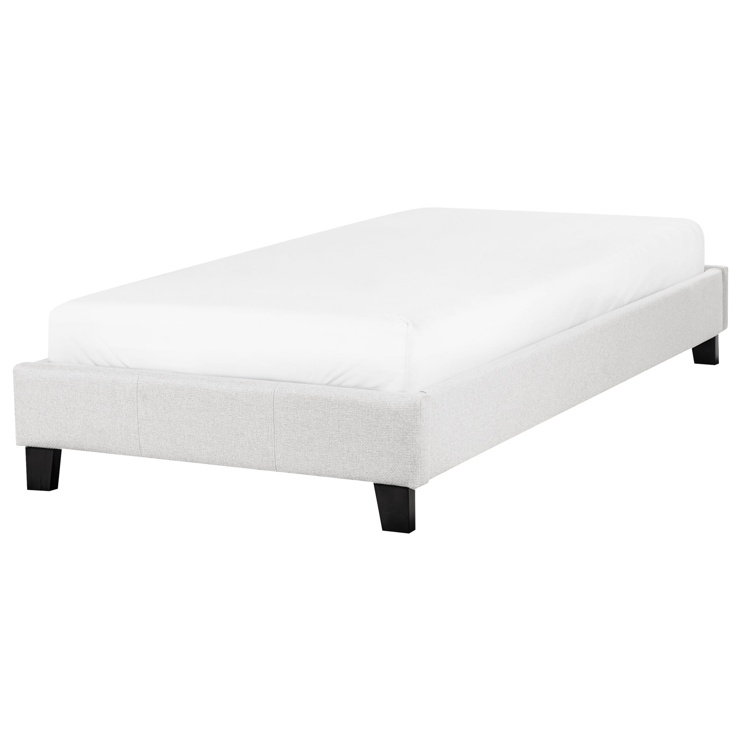 Sänky ilman sängynpäätyä kangas ROANNE 90 x 200 cm Vaaleanharmaa