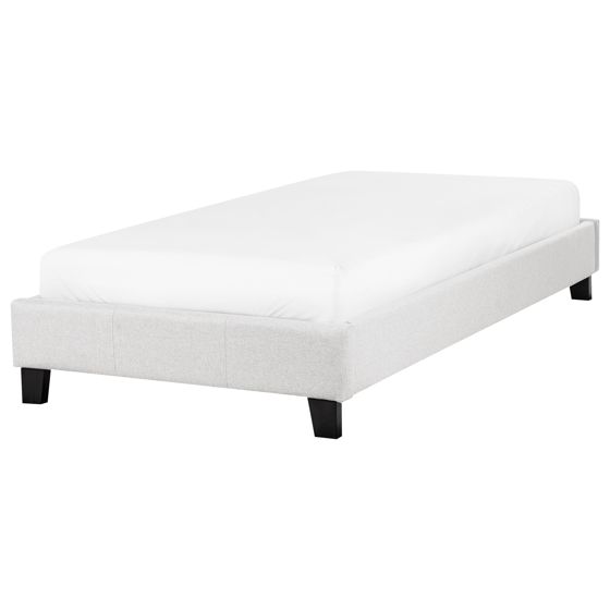 Sänky ilman sängynpäätyä kangas ROANNE 90 x 200 cm Vaaleanharmaa