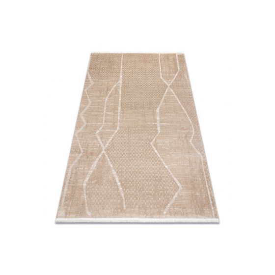 FROJE 1753 Boho linjat -matto – skandinaavinen tyyli, teksturoitu, moderni beige 120x170 cm