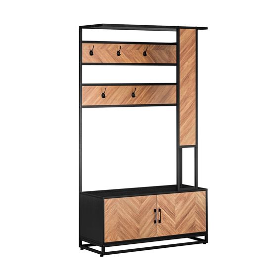 SoBuy Eteisen Kenkäteline ja Penkki luonnonmateriaalista käytännöllinen FSR194-N