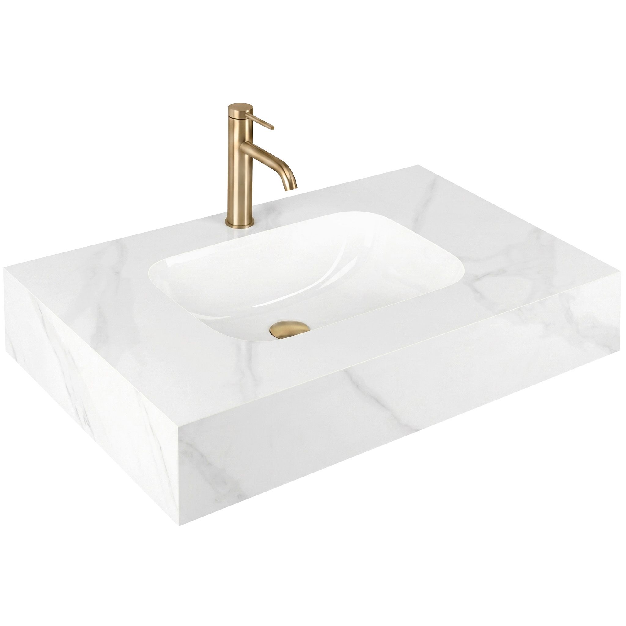 REA Seinäpesuallas Aresa Belt White 80 Valkoinen, 80X50X16, 5Cm