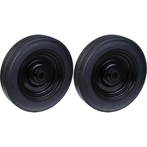 400mm 16" pyörä kumirengas puristettu teräskeskiö 31.8mm vahva 1000kg, 2 kpl sarja