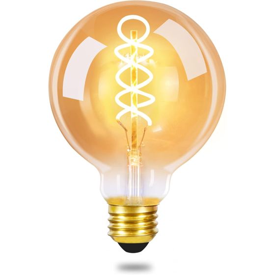 NETTLIFE LED Edison - lamppu, retrotyylinen pallolamppu, 4 W, G80, koristeelliset pallolamput, lämmin valkoinen, 2200 K, LED