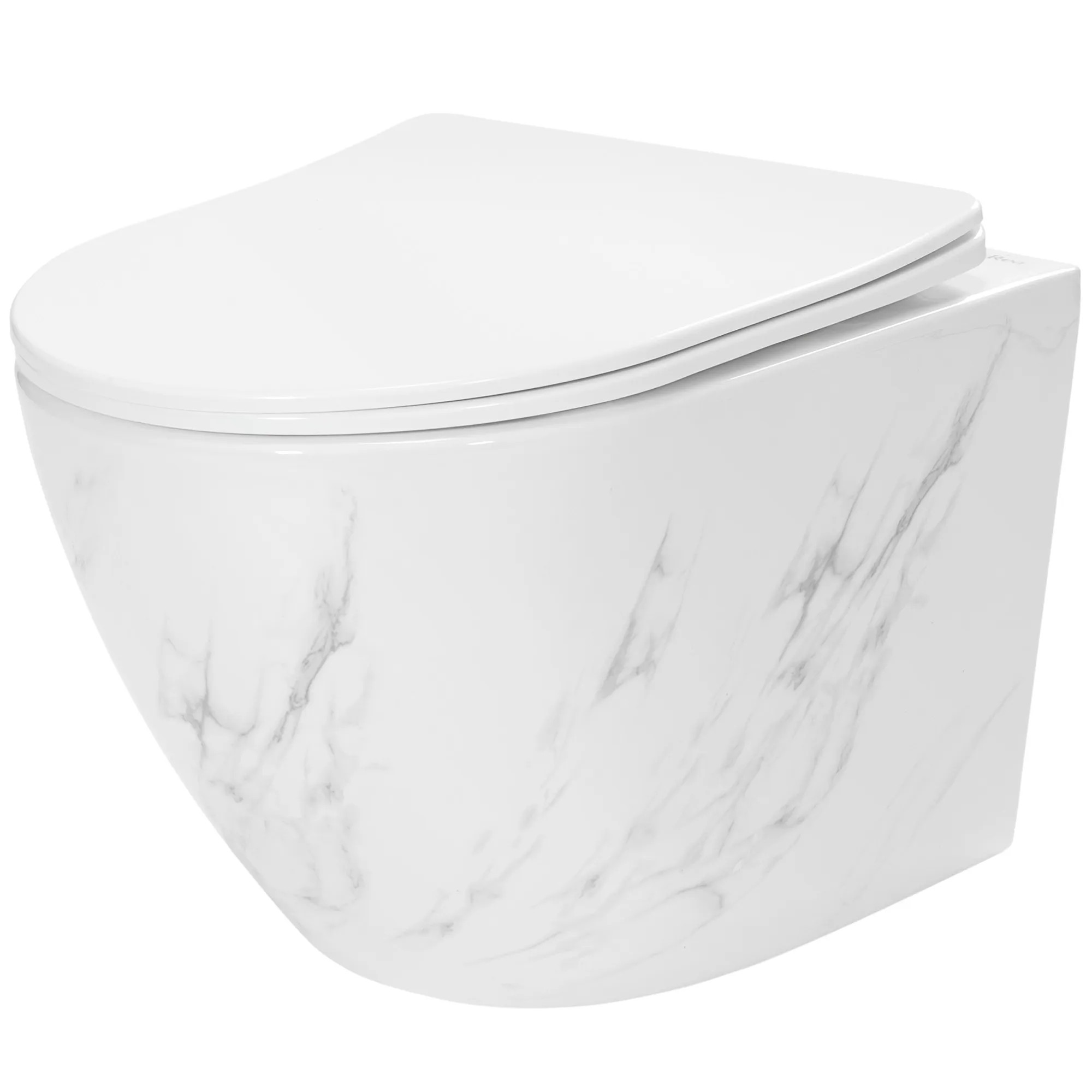 REA Seinä-WC CARLOS DUROPLAST/FLAT/ZM NATURE MARBLE Harmaa, 49, 5X37X32CM