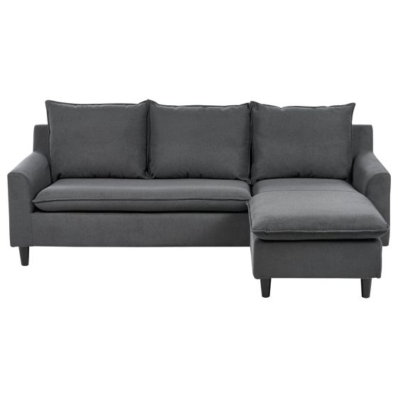 Kulmasohva ELVENES kangas Tummanharmaa 3-istuttava Vasen