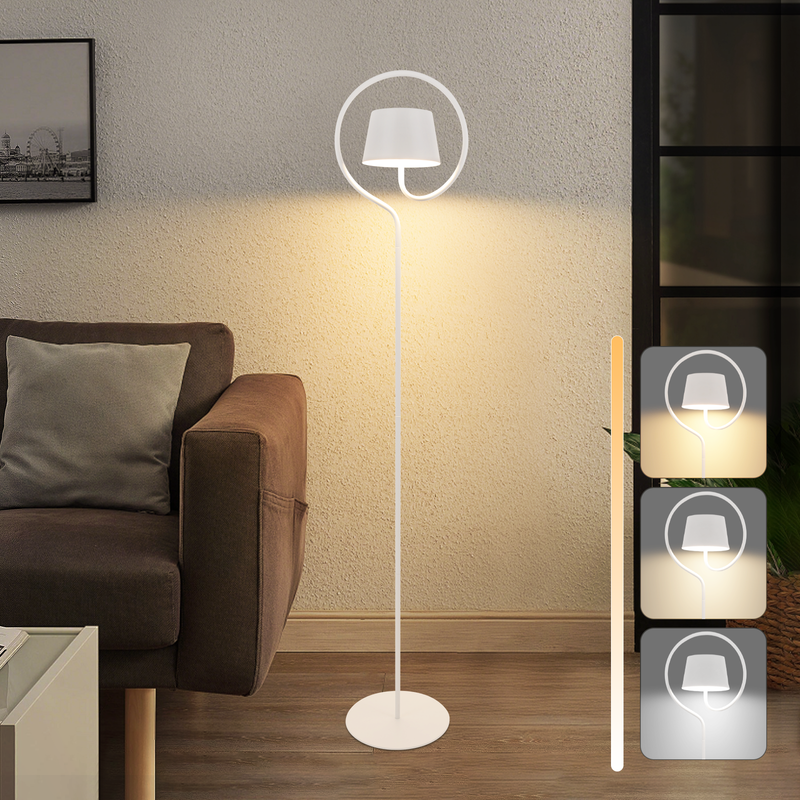 NETTLIFE 120 cm ulko- ja olohuoneen langaton lattiavalaisin. Himmennettävä LED-valaistus, aurinkokenno & USB-C-lataus. Valkoinen