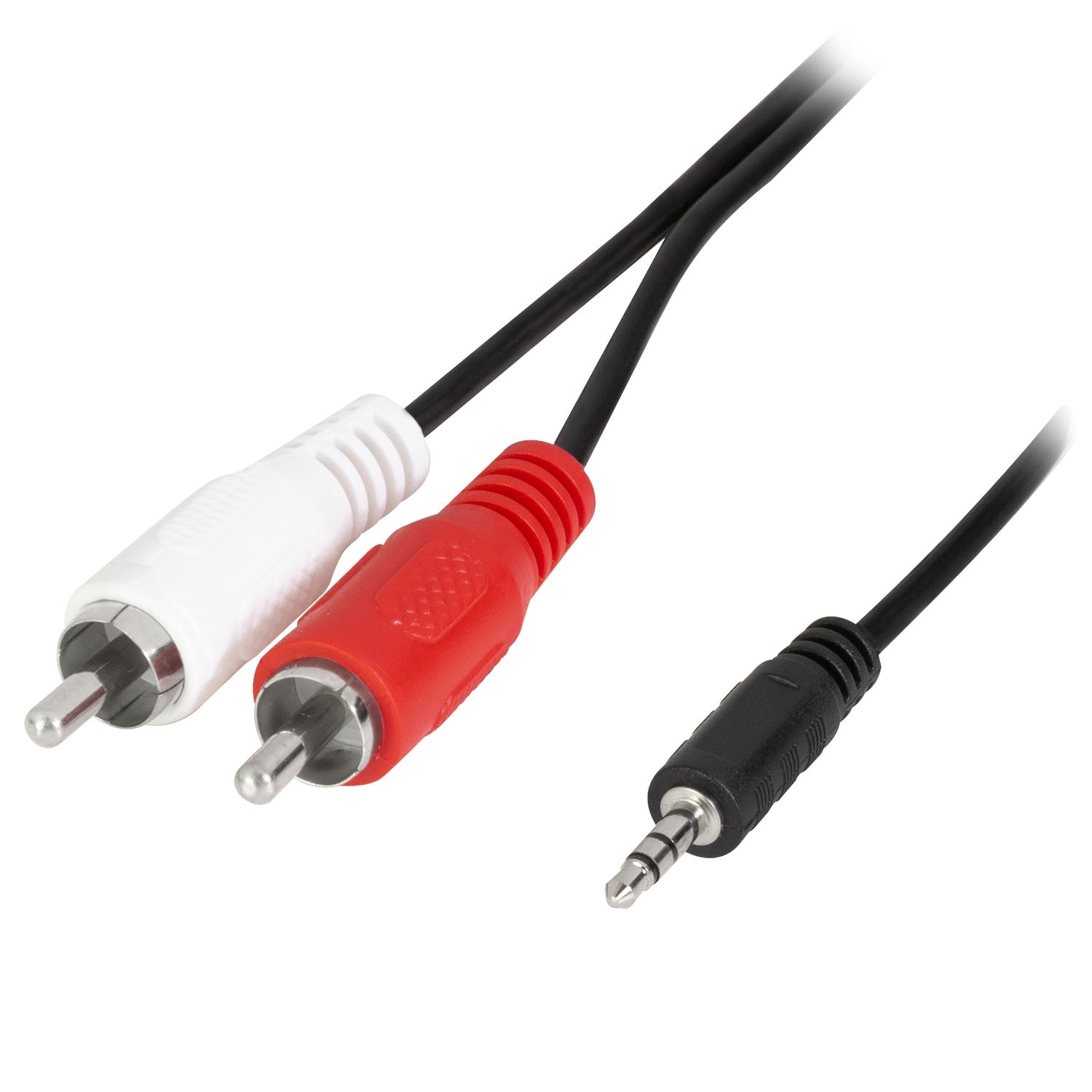 3,5 mm - 2x RCA-äänikaapeli, 1,5 m, musta
