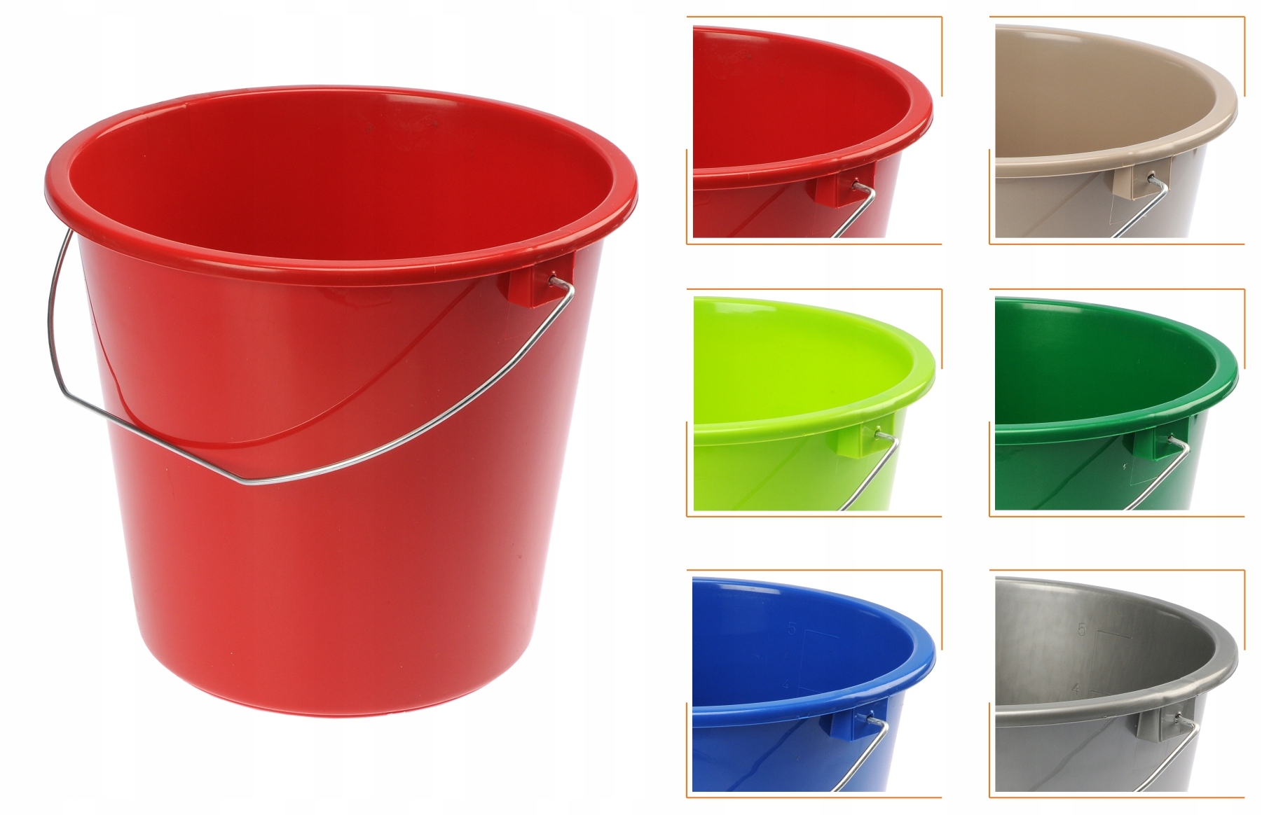 Muovinen ämpäri metallikahvalla 5l monivärinen