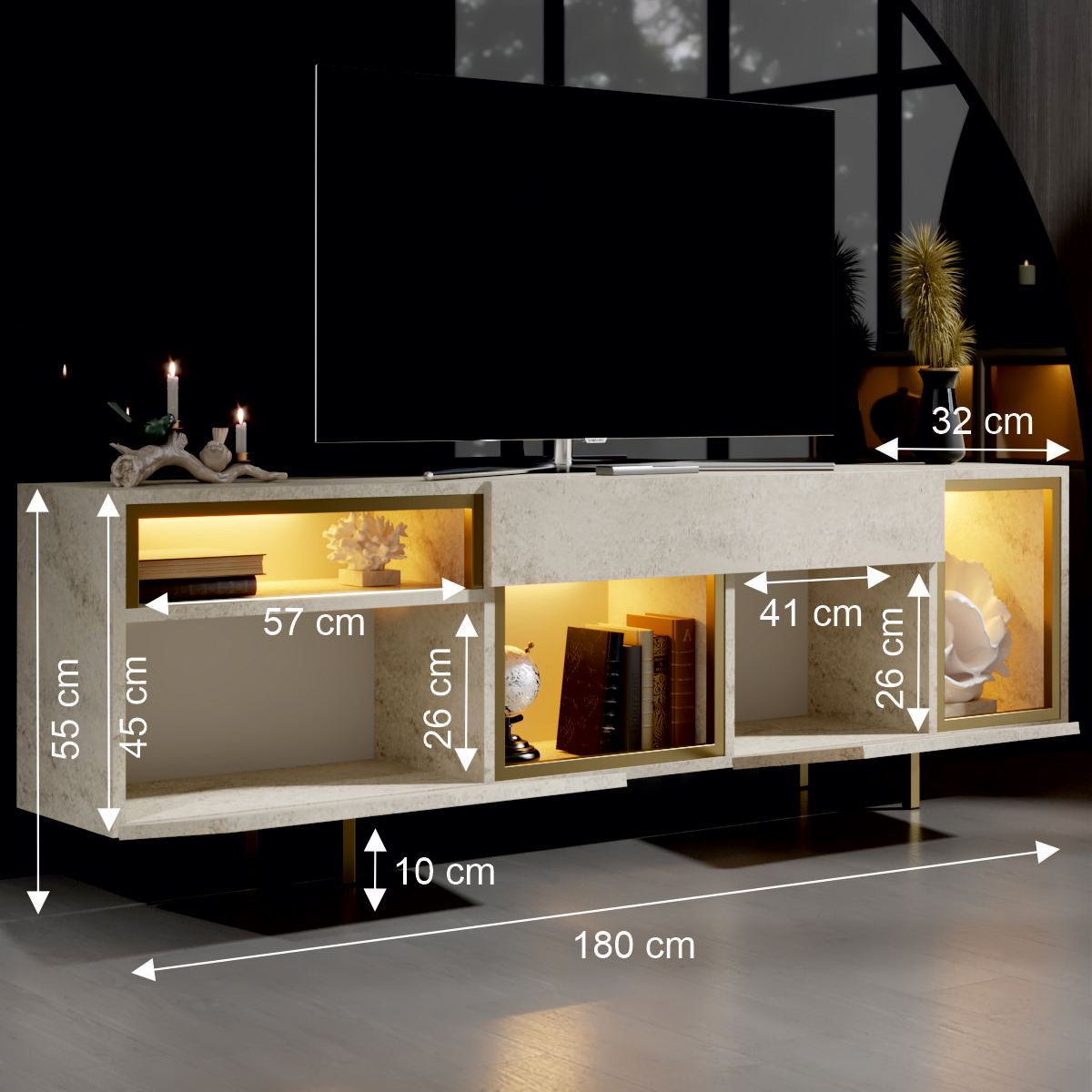 Norda Design TV-taso Norm 32 x 180 x 55 cm