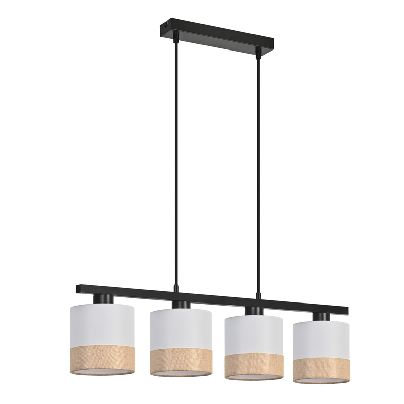 NETTLIFE 4-hengen retro-riippulamppu, säädettävä ruokailupöydän lamppu E27 kartiolla & kangasjohtolla