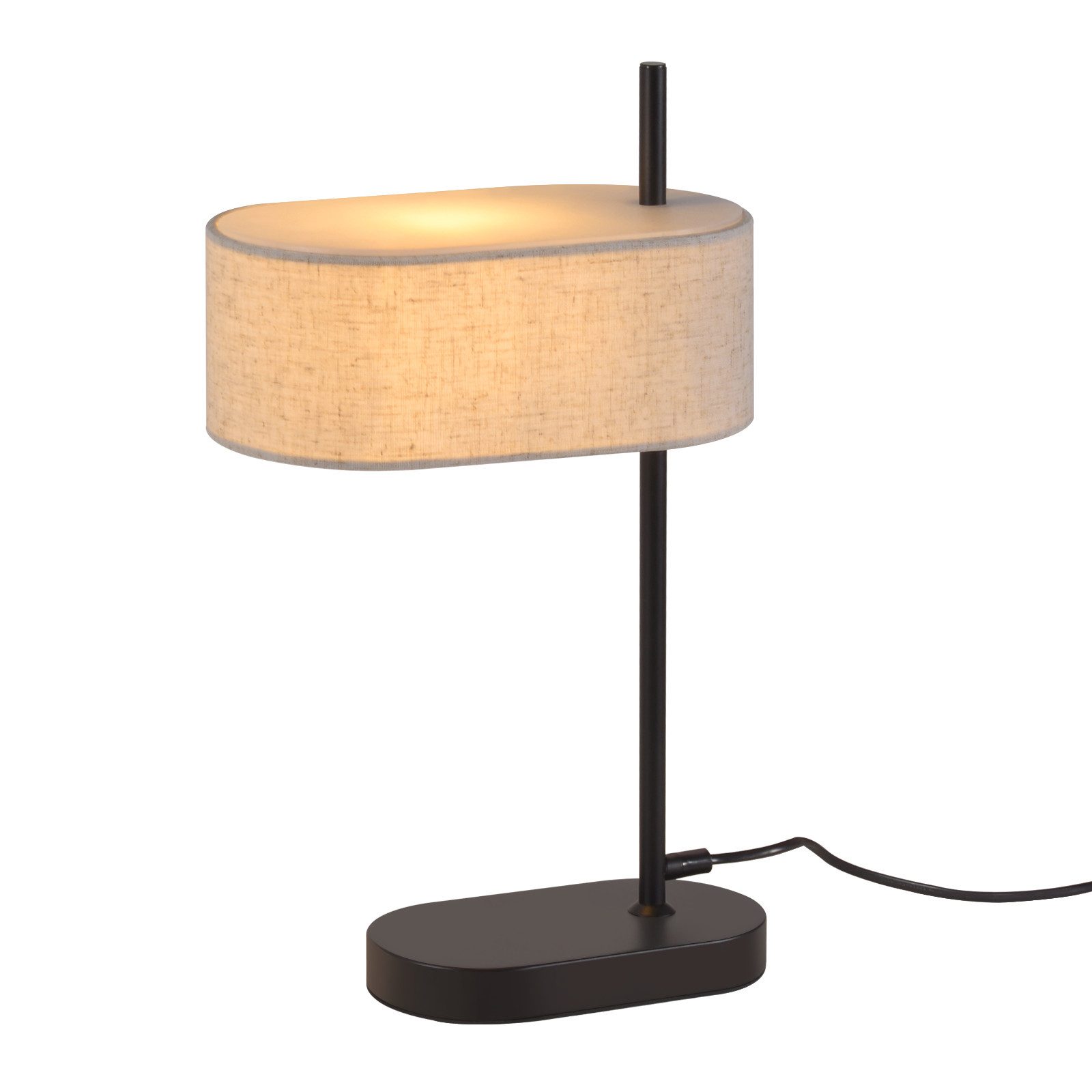NETTLIFE Yöpöytävalaisin, MakuuhuoneVintage, Pöytävalaisin- 44 5cm, E14 Musta, Pellava, RetroKatkaisijalla