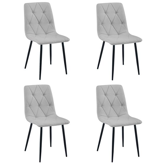 LIBRA-tuoli, vaaleanharmaa kangas, mustat jalat (4 kpl)