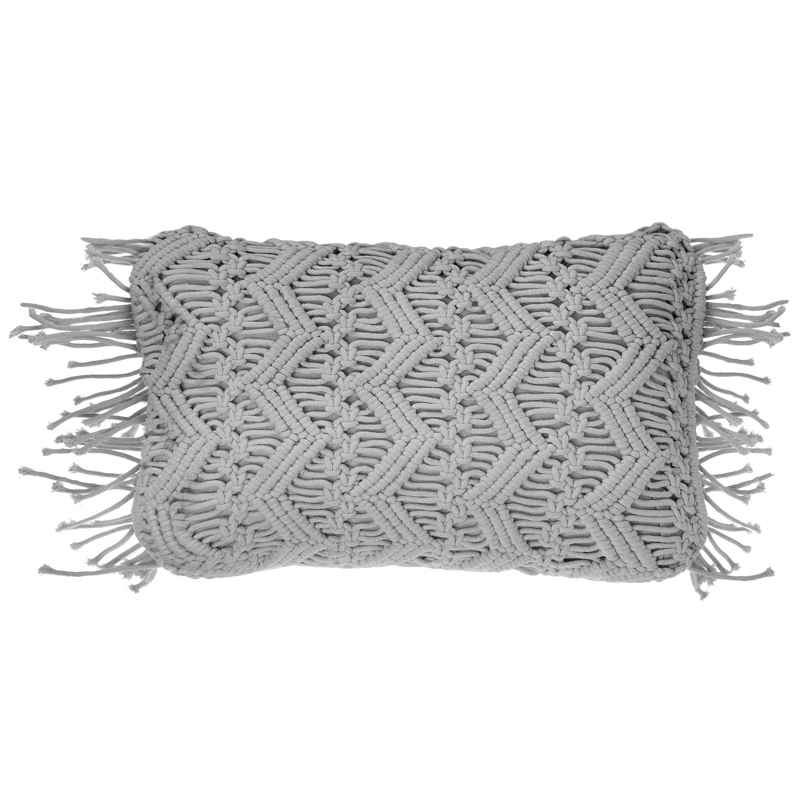 Koristetyyny KIRIKKALE 30 x 45 cm Puuvilla Harmaa Geometrinen kuvio