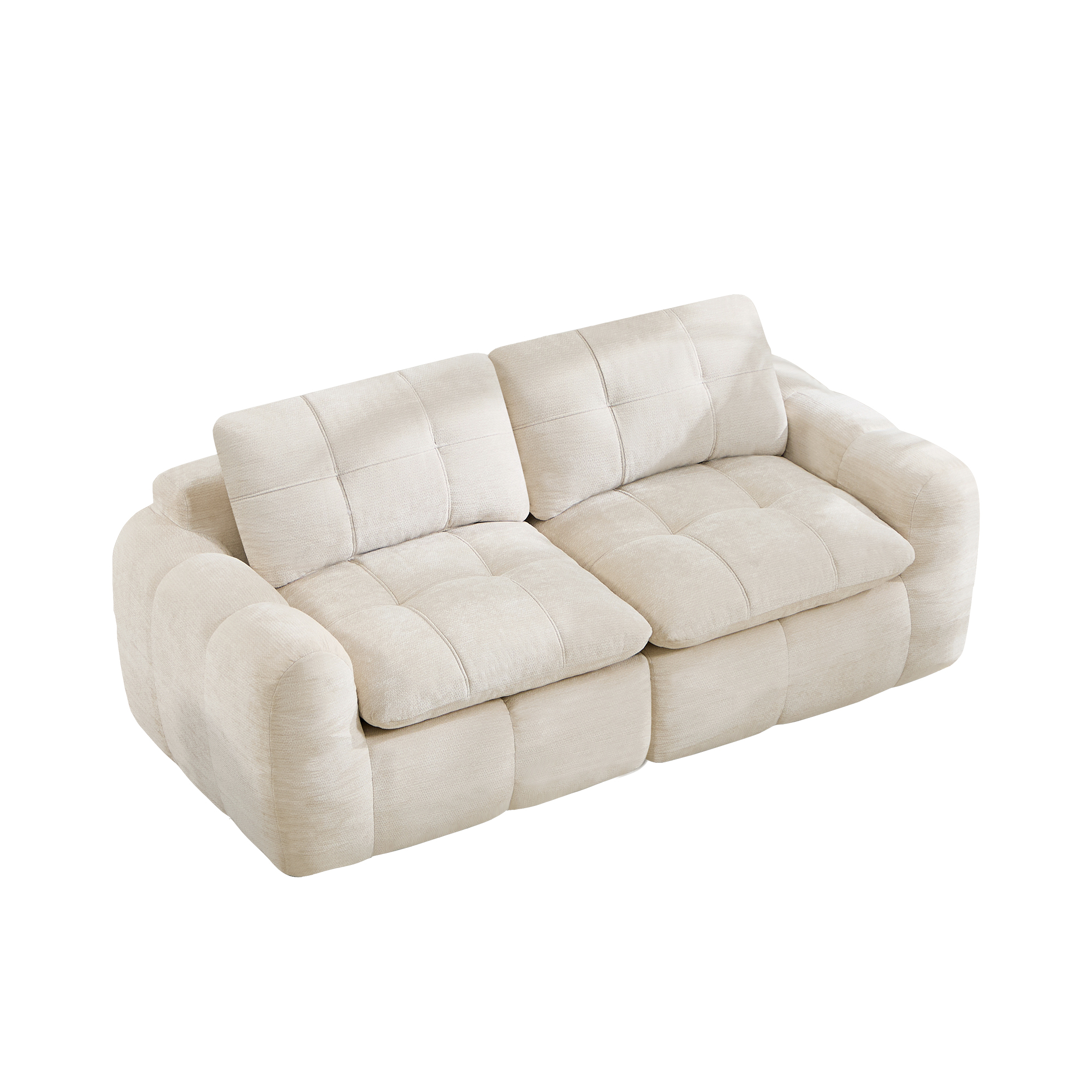 moduulisohva 2-paikkainen beige kangas minimalistinen säädettävä