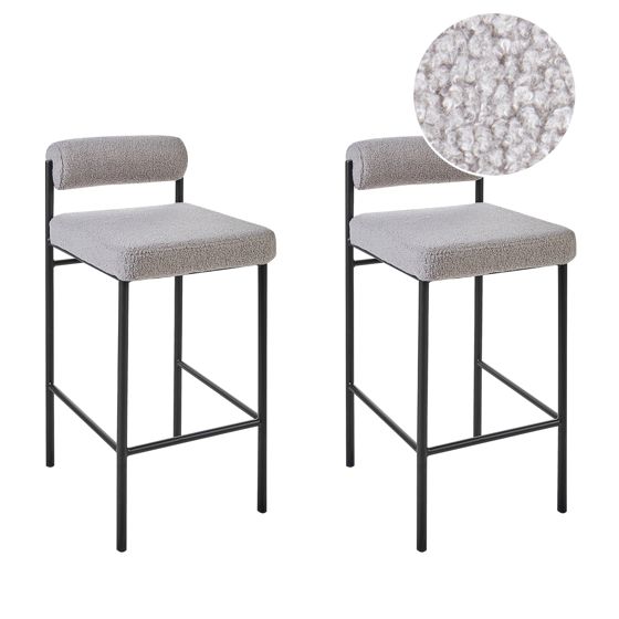 Baarituolisetti 2 kpl AMAYA buklee Harmaa